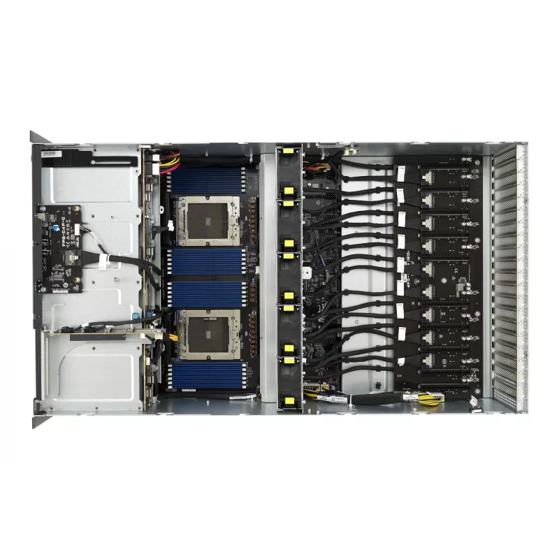 Rack server ASUS ESC8000A-E12-SKU2 (4U) — toetab 2× AMD EPYC 9004, DDR5 kuni 6 TB, 24 DIMM, 3000W PSU
