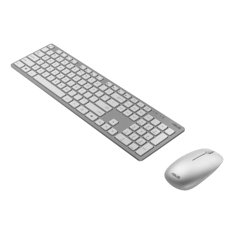 Juhtmeta klaviatuuri ja hiire komplekt ASUS W5000, vene paigutus, valge