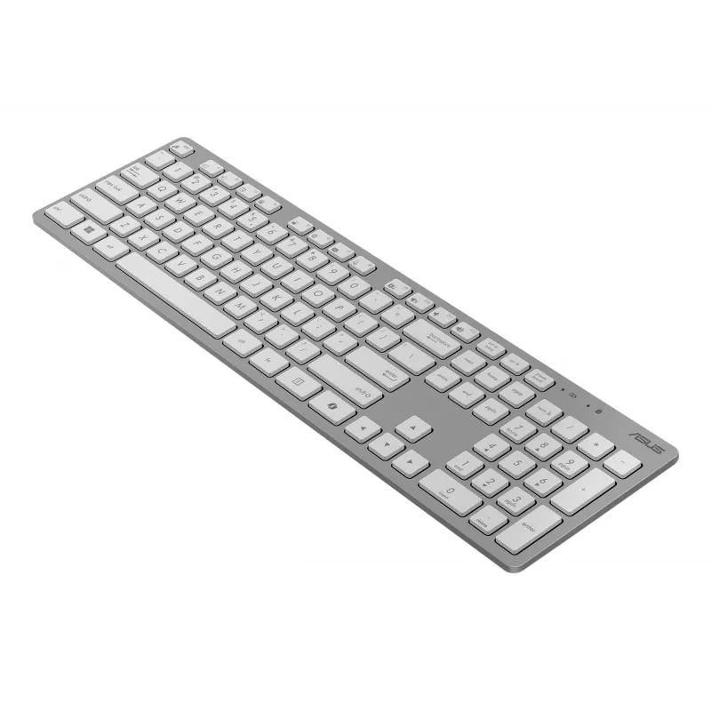 Juhtmeta klaviatuuri ja hiire komplekt ASUS W5000, vene paigutus, valge