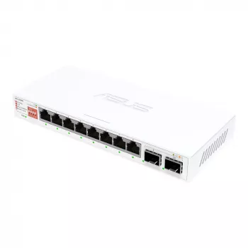 Mittehallatav Etherneti kommutaator ASUS QG-U1080 — 8 × 2,5G RJ-45 porti, MAC 16K, valge, 12V