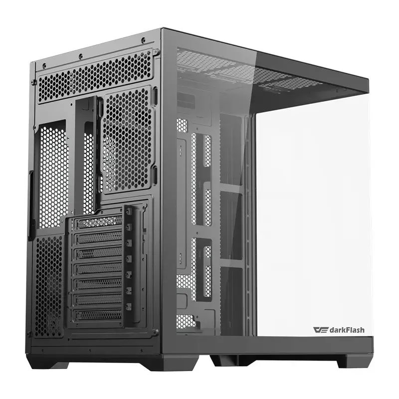 Arvutikorpus Darkflash C280 (must) 7 eelpaigaldatud ventilaatoriga
