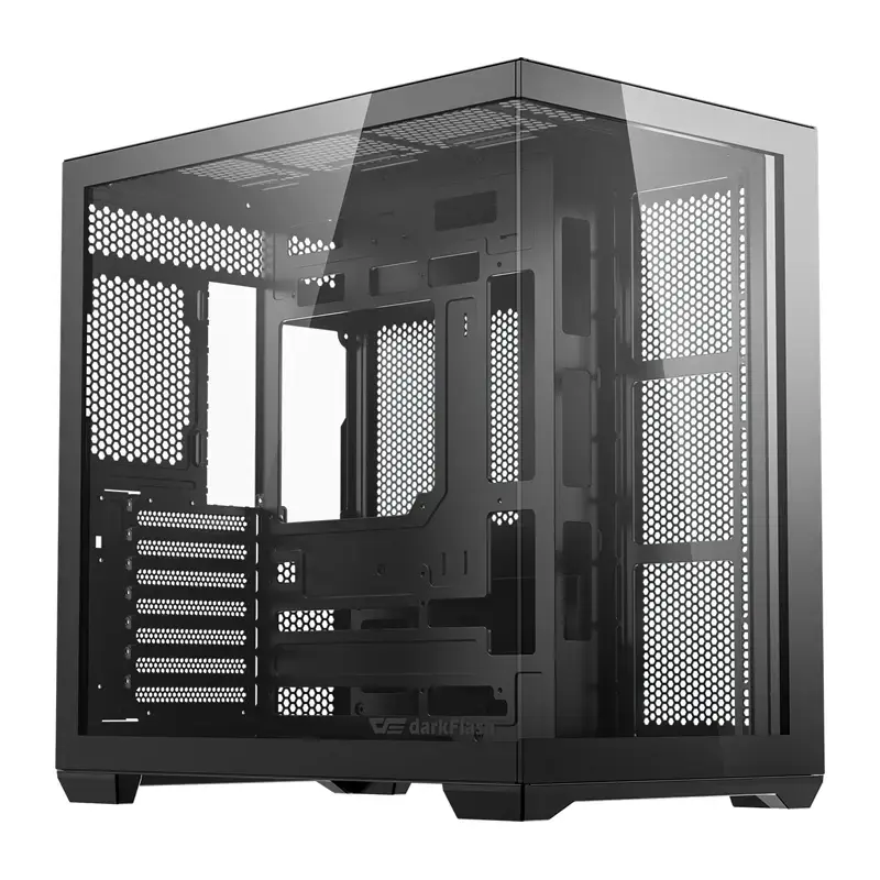 Arvutikorpus Darkflash C280 (must) 7 eelpaigaldatud ventilaatoriga