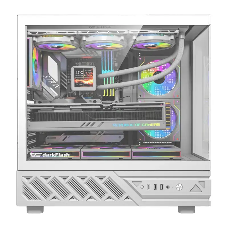 Arvutikorpus DarkFlash DS950 (valge) – mid-torn, ATX-ühilduv šassii