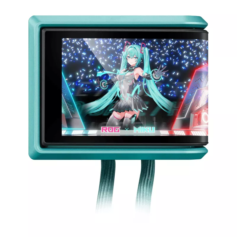 ASUS ROG RYUO IV 360 ARGB Hatsune Miku Edition Processor All-in-one liquid cooler 12 cm Must, Turquoise