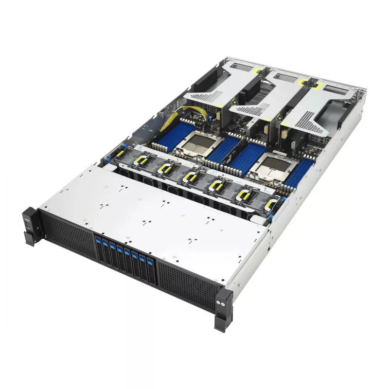 ASUS RS720A-E13-RS8U Socket SP5 Rack (2U) Must, Hõbedane