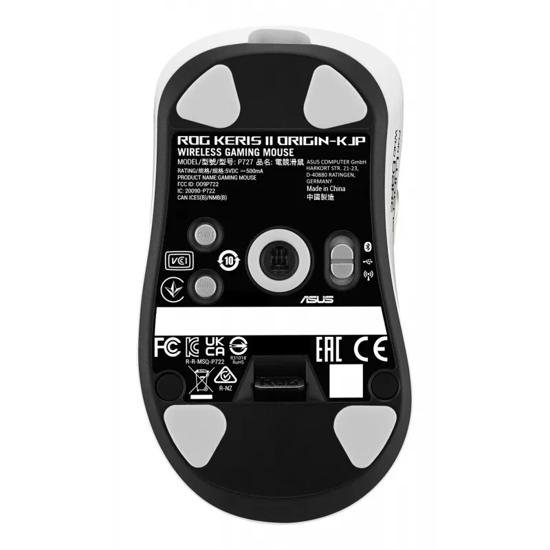 Mängurihiir ASUS ROG Keris II Origin-KJP, paremakäeline, optiline 42 000 DPI, RF-juhtmevaba + Bluetooth + USB-A, 6 nuppu, mitmevärviline