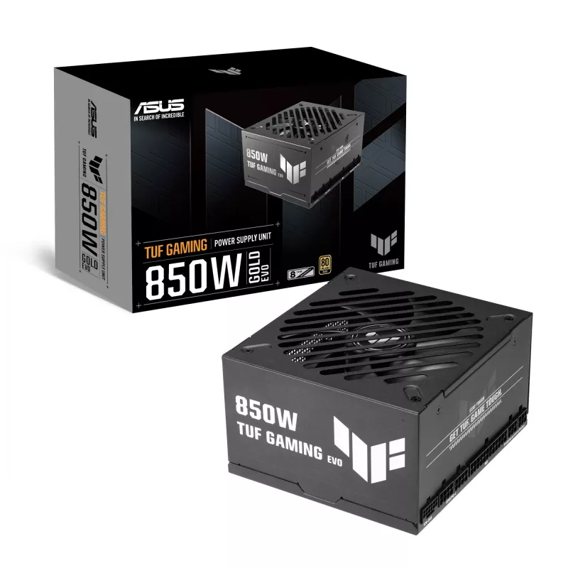 Toiteallikas ASUS TUF-GAMING-850G-EVO 850 W ATX 80 PLUS Gold 20+4 pin, 1 ventilaator, must
