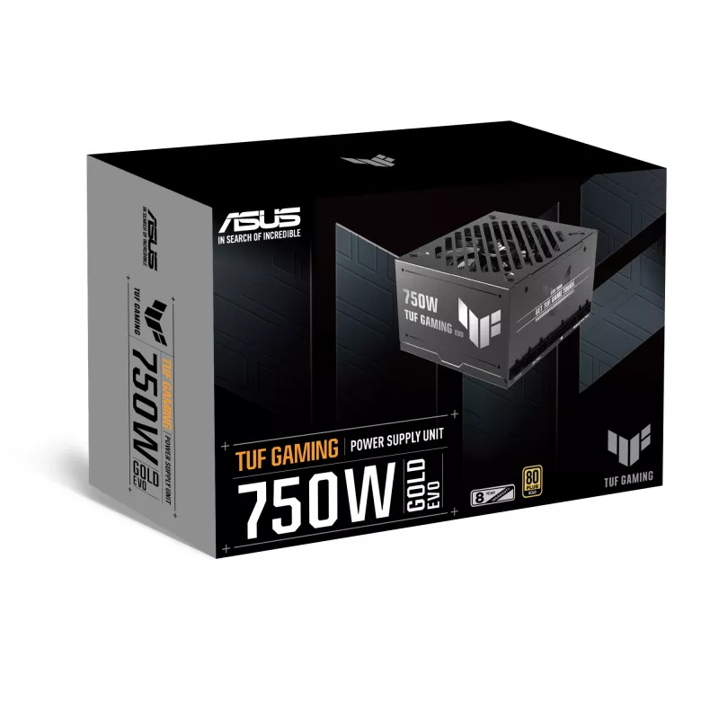 Toiteplokk ASUS TUF Gaming 750G EVO — 750 W, ATX, 80 PLUS Gold, 20+4‑pin, must