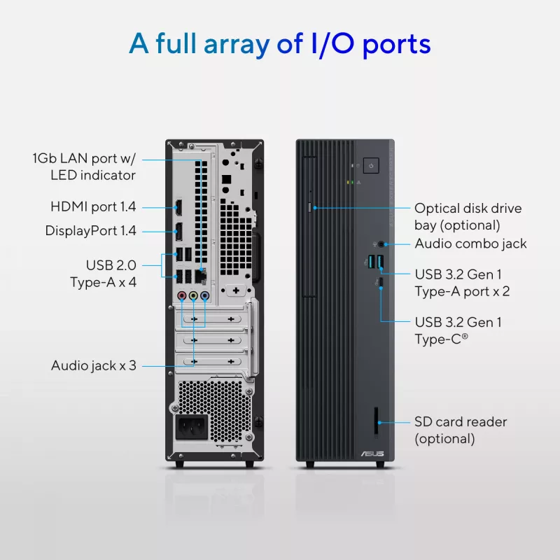 Lauaarvuti ASUS ExpertCenter P500 SFF P500SV-05210H009X — Intel Core 5 210H, 16 GB DDR5, 512 GB SSD, Windows 11 Pro, Hall
