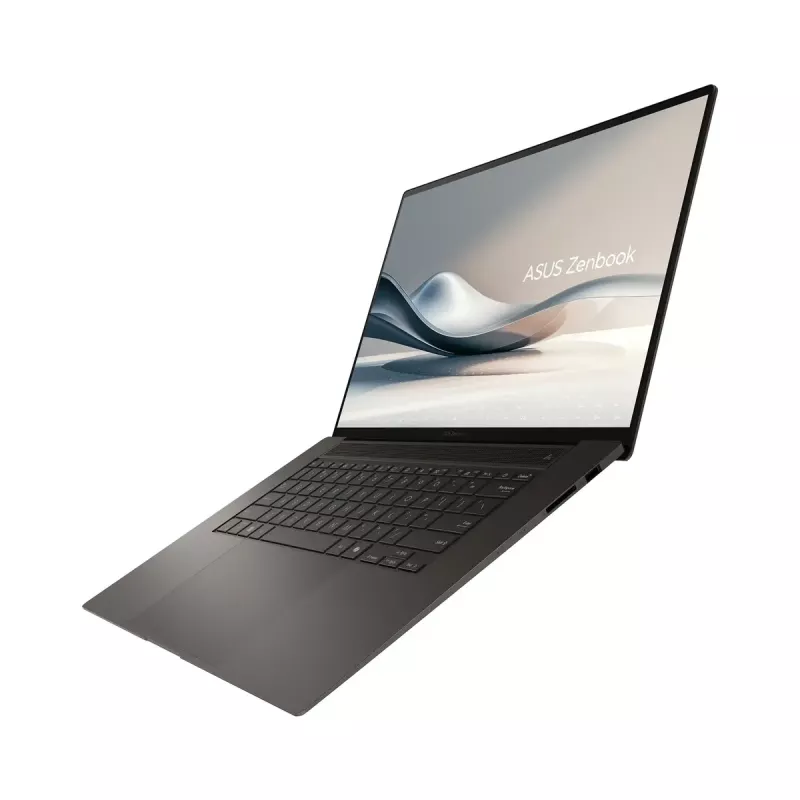 Sülearvuti ASUS Vivobook S16 UM5606WA — 16-tolline OLED 3K (2880×1800) 120Hz, AMD Ryzen AI 9 370HX, 32GB LPDDR5X, 2TB SSD, Windows 11 Pro, Zumaia Gray