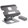 j5create JTS327 Multi-Angle 4K Docking Stand, sülearvuti alus, hall, alumiinium, 40,6 cm (16 tolli), 4 kg, Windows sülearvuti / Mac