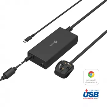 j5create JUP2290C-FN 100W PD USB-C® Super Charger – UK, must, sisaldab 1,2 m kaablit