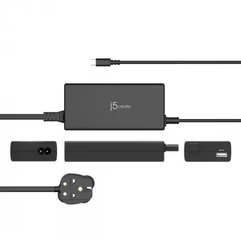 j5create JUP2290C-FN 100W PD USB-C® Super Charger – UK, must, sisaldab 1,2 m kaablit