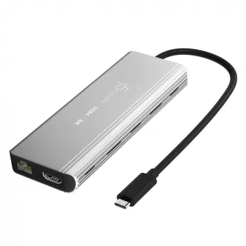 j5create JCD403 USB4 8K mitme pordiga jaotur USB-C HDMI RJ-45