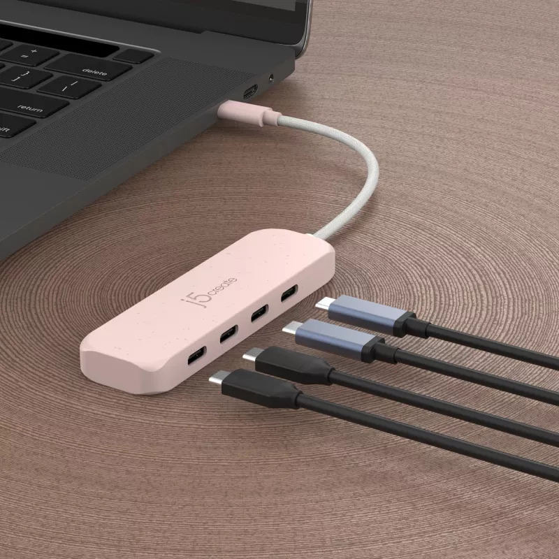 j5create keskkonnasõbralik USB-C 4-pordilise USB-C Gen 2 jaotur