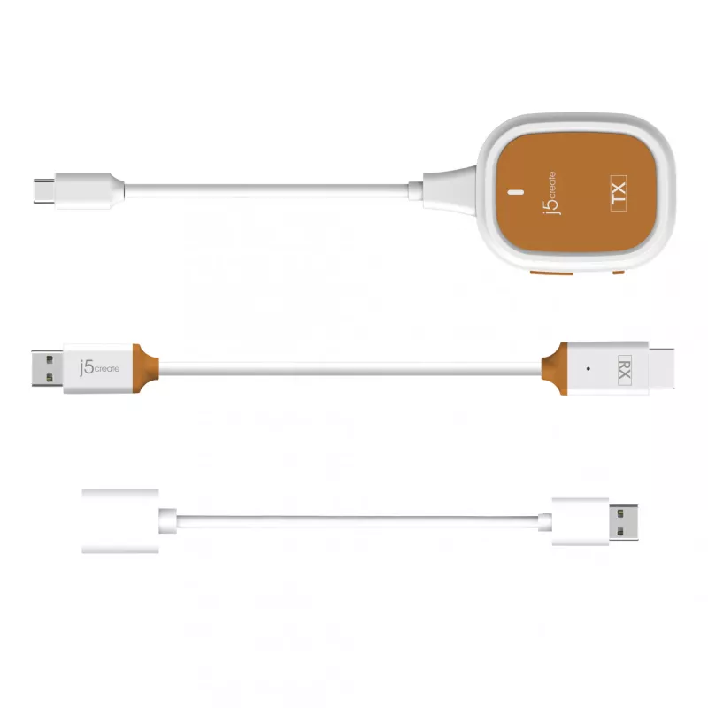 j5create ScreenCast FHD USB-C juhtmevaba kuva pikendaja, Dongle, USB, USB USB-C, Valge, 1 A, 0 - 40 °C