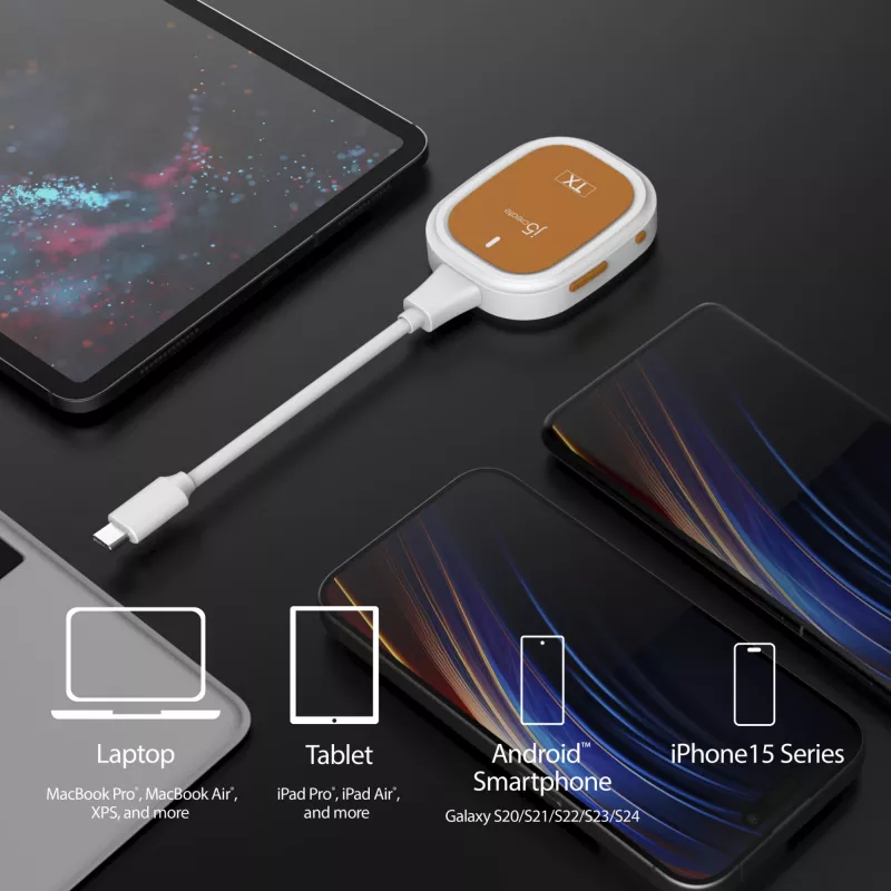 j5create ScreenCast FHD USB-C juhtmevaba kuva pikendaja, Dongle, USB, USB USB-C, Valge, 1 A, 0 - 40 °C