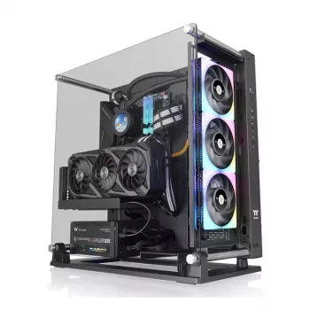 PC Case THERMALTAKE Core P3 TG Pro Midi Tower Must — ATX/EATX tugi, karastatud klaas, GPU kuni 45 cm, CPU jahuti 18 cm