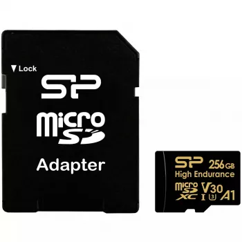 MicroSDXC-kaart Silicon Power SP256GBSTXDV3V1HSP 256 GB Class 10 High Endurance, 3,6 V, 0–70 °C