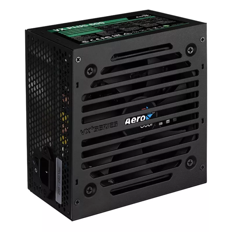 Aerocool VX PLUS 600 toiteplokk 600 W 20+4 kontaktiga ATX ATX Must