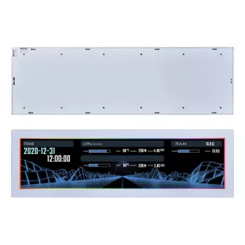 Ekraanipaneel Lian Li SM088W — universaalne korpuse ekraan, valge, 237×73×13 mm, 5 V sisend