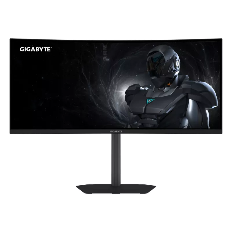GIGABYTE GS34WQCA 34-tolline WQHD kumer mängurimonitor - 3440 x 1440, 1500R, 120Hz, 1ms, 300 cd/m², FreeSync Premium, HDR-valmidus, HDMI 2.0, DisplayPort 1.4
