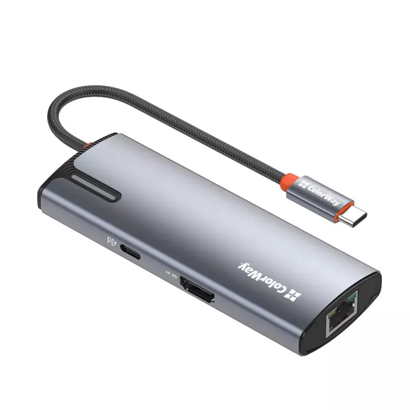 Dokkimisjaam ColorWay CW-HUB02 6-in-1 100W — mitme pordiga jaotur toiteedastusega