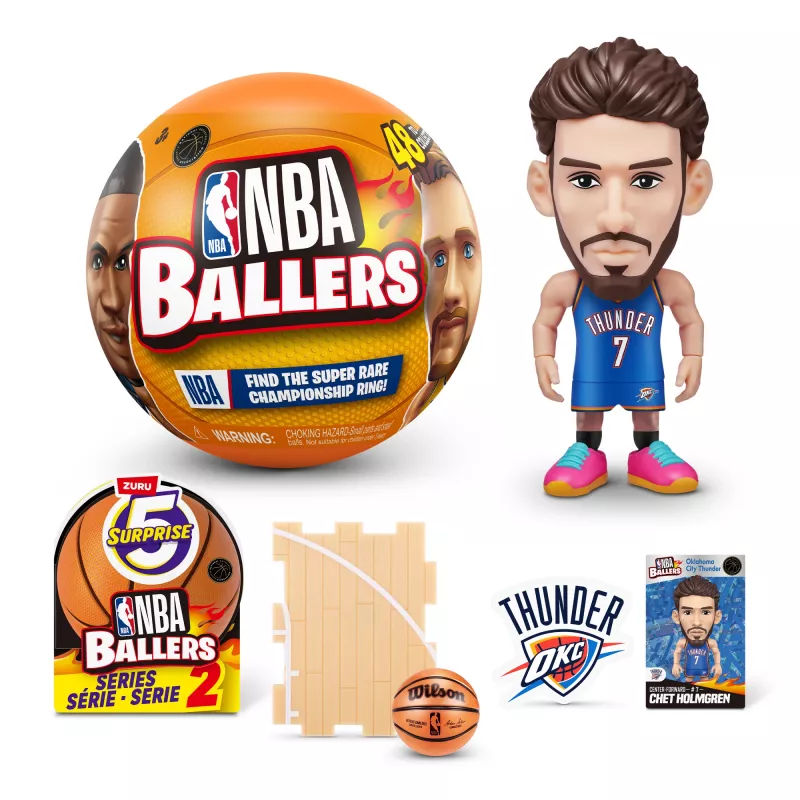 5 Surprise NBA Ballers Series 2, 3 a, Mitmevärviline