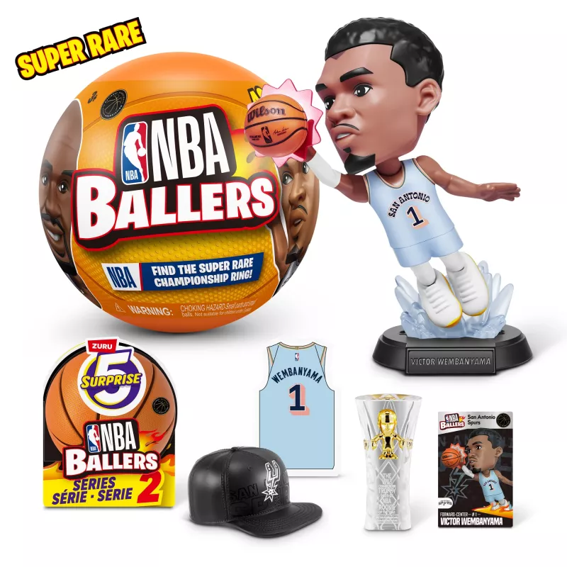 5 Surprise NBA Ballers Series 2, 3 a, Mitmevärviline
