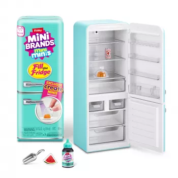 Mängukomplekt Zuru Mini Brands Mini Minis Fill the Fridge Playset — kollektsioneeritavad miniatuursed toidupoe külmiku tarvikud