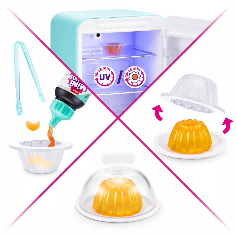 Mängukomplekt Zuru Mini Brands Mini Minis Fill the Fridge Playset — kollektsioneeritavad miniatuursed toidupoe külmiku tarvikud