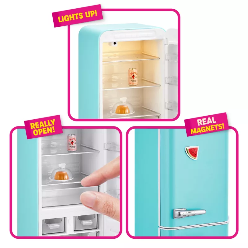 Mängukomplekt Zuru Mini Brands Mini Minis Fill the Fridge Playset — kollektsioneeritavad miniatuursed toidupoe külmiku tarvikud