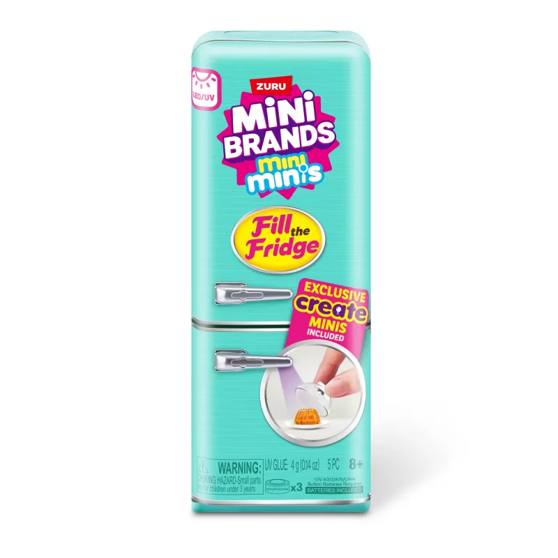 Mängukomplekt Zuru Mini Brands Mini Minis Fill the Fridge Playset — kollektsioneeritavad miniatuursed toidupoe külmiku tarvikud