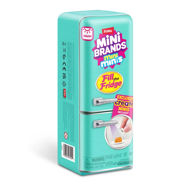 Mängukomplekt Zuru Mini Brands Mini Minis Fill the Fridge Playset — kollektsioneeritavad miniatuursed toidupoe külmiku tarvikud
