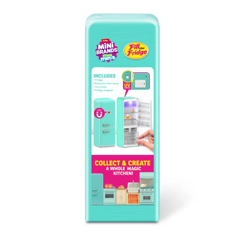 Mängukomplekt Zuru Mini Brands Mini Minis Fill the Fridge Playset — kollektsioneeritavad miniatuursed toidupoe külmiku tarvikud