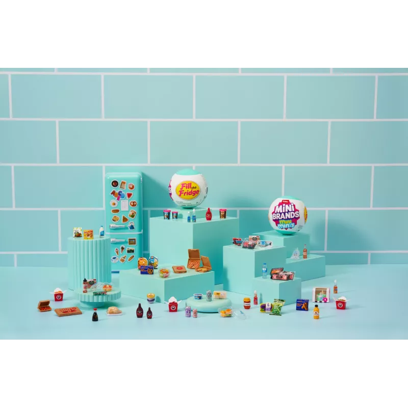 Mängukomplekt Zuru Mini Brands Mini Minis Fill the Fridge Playset — kollektsioneeritavad miniatuursed toidupoe külmiku tarvikud