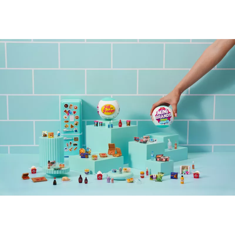 Mängukomplekt Zuru Mini Brands Mini Minis Fill the Fridge Playset — kollektsioneeritavad miniatuursed toidupoe külmiku tarvikud