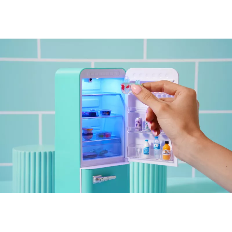 Mängukomplekt Zuru Mini Brands Mini Minis Fill the Fridge Playset — kollektsioneeritavad miniatuursed toidupoe külmiku tarvikud