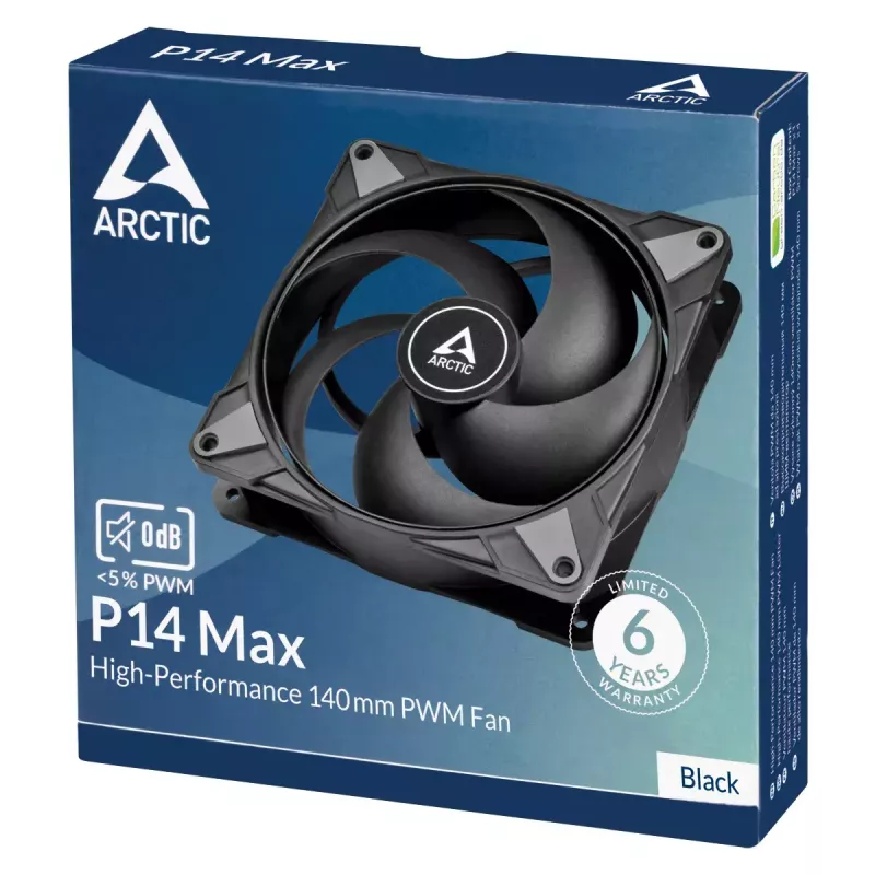 Ventilaator ARCTIC P14 Max arvutikorpuse ventilaator 14 cm Must
