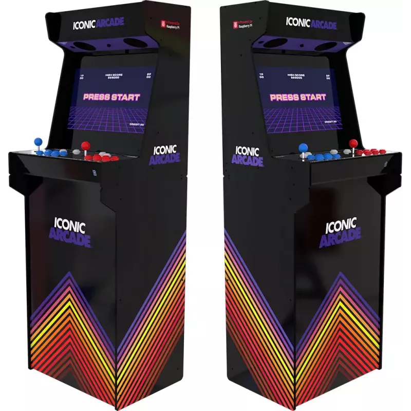 Arkaadikapp Iconic Arcade — Full HD IPS 21 tolli, Cortex‑A72 1,5 GHz, 1 GB RAM, Wi‑Fi, Gigabit Ethernet, MicroSD, Bluetooth, alalisvoolutoide