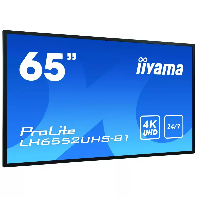 Digitaalne infotahvel lameekraan IIYAMA LH6552UHS-B1 64.5 tolli IPS 4K 3840x2160 500 cd/m² Android 8.0 24/7 Must