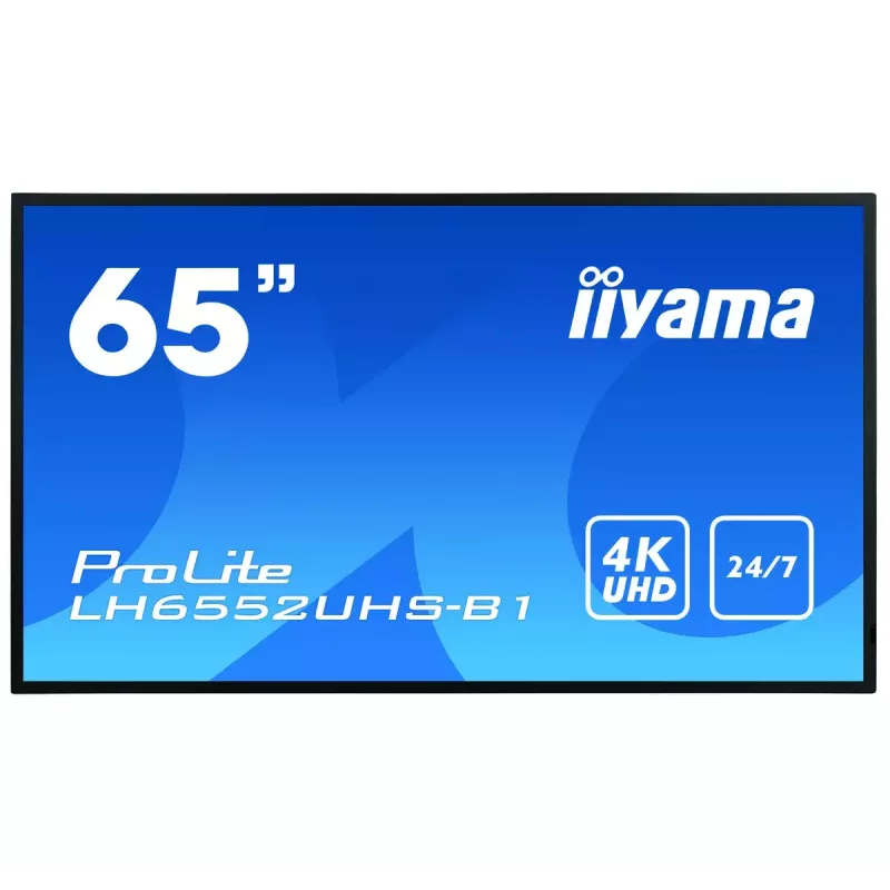 Digitaalne infotahvel lameekraan IIYAMA LH6552UHS-B1 64.5 tolli IPS 4K 3840x2160 500 cd/m² Android 8.0 24/7 Must