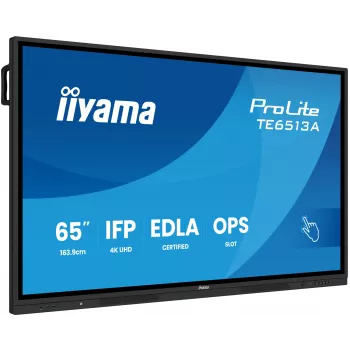 Interaktiivne lamepaneel IIYAMA TE6513A-B2AG 64.5 tolli (163.8 cm) 4K UHD 500 cd/m² Wi‑Fi Android 24/7 puuteekraan