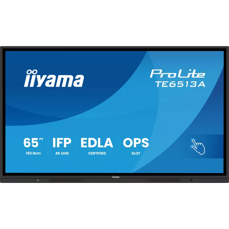 Interaktiivne lamepaneel IIYAMA TE6513A-B2AG 64.5 tolli (163.8 cm) 4K UHD 500 cd/m² Wi‑Fi Android 24/7 puuteekraan
