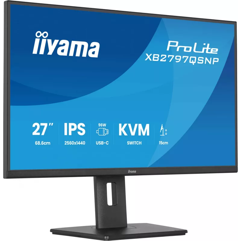 Arvutimonitor IIYAMA ProLite XB2797QSNP-B1 27 tolli (68,6 cm) 2560×1440 QHD LED, 16:9, matt, kõlarid, USB 3.2 jaotur, kõrguse reguleerimine, VESA