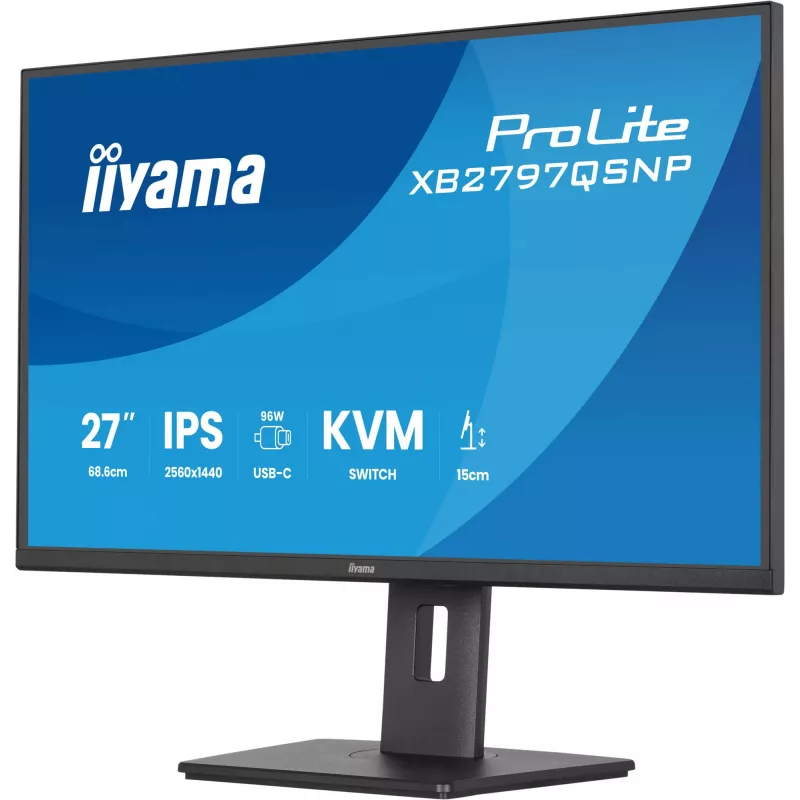 Arvutimonitor IIYAMA ProLite XB2797QSNP-B1 27 tolli (68,6 cm) 2560×1440 QHD LED, 16:9, matt, kõlarid, USB 3.2 jaotur, kõrguse reguleerimine, VESA
