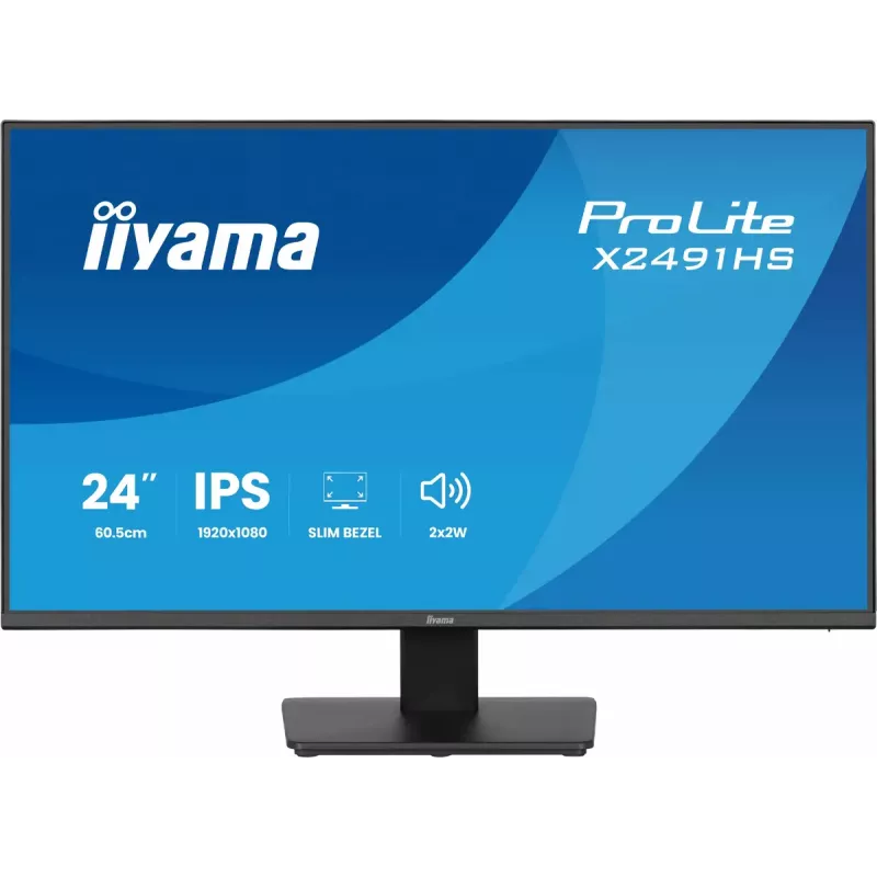 Monitor IIYAMA ProLite X2491HS-B1 23,8 tolli (60,5 cm) Full HD IPS LCD, 1920×1080, 178° vaatenurgad, matt, sisseehitatud kõlarid, VESA, must