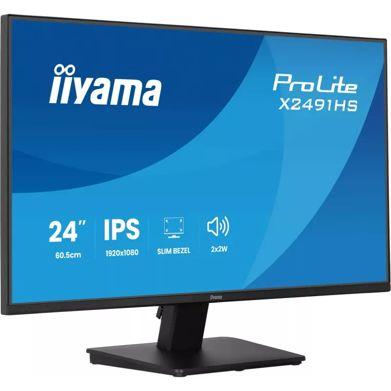 Monitor IIYAMA ProLite X2491HS-B1 23,8 tolli (60,5 cm) Full HD IPS LCD, 1920×1080, 178° vaatenurgad, matt, sisseehitatud kõlarid, VESA, must