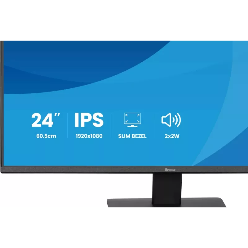 Monitor IIYAMA ProLite X2491HS-B1 23,8 tolli (60,5 cm) Full HD IPS LCD, 1920×1080, 178° vaatenurgad, matt, sisseehitatud kõlarid, VESA, must