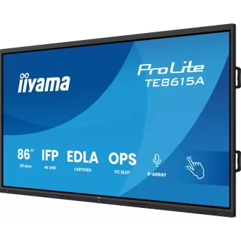 Interaktiivne puutetahvel IIYAMA TE8615A-B2AG 86-tolline 4:3 PCAP puuteekraan haridusele ja koostööle